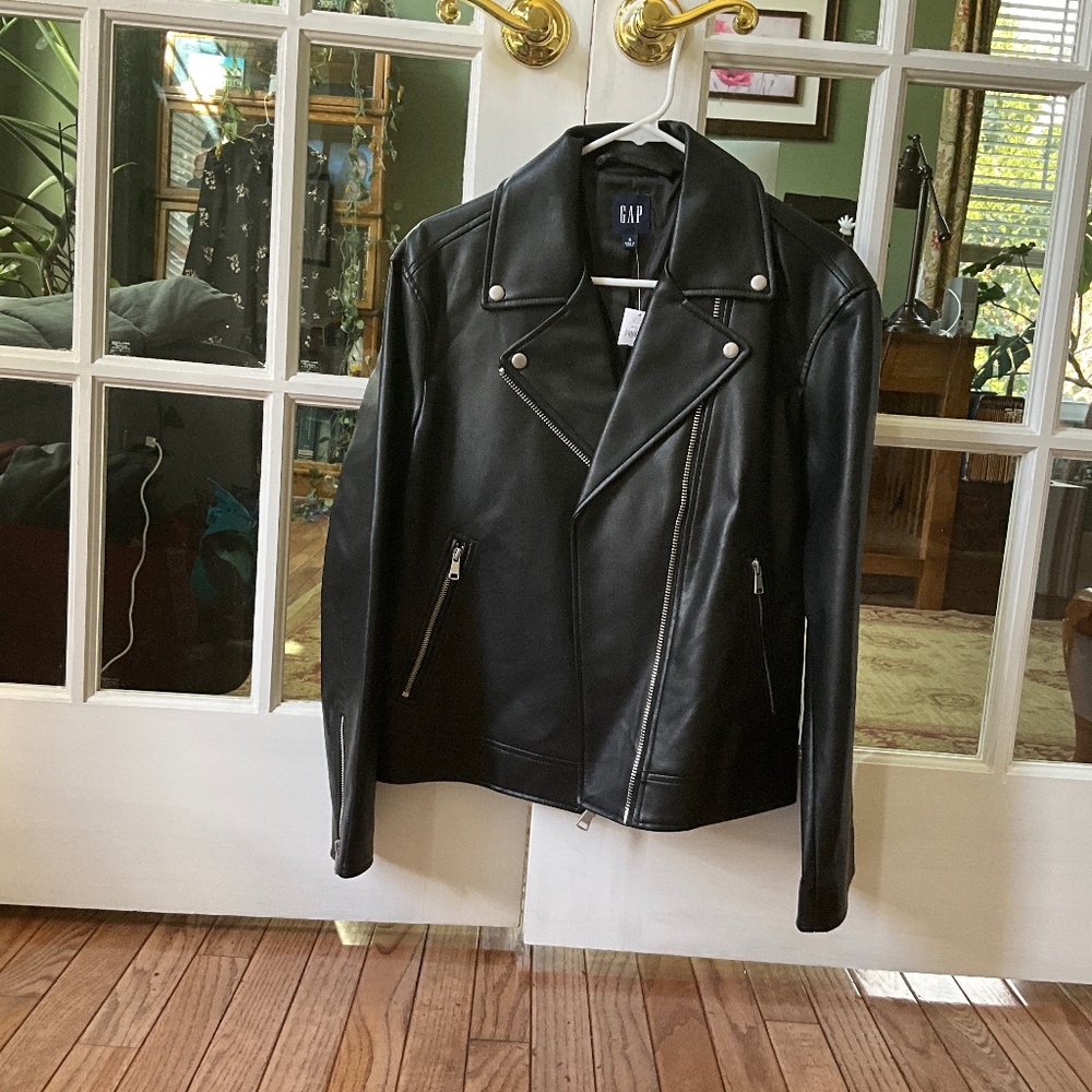 GAP faux leather biker jacket
